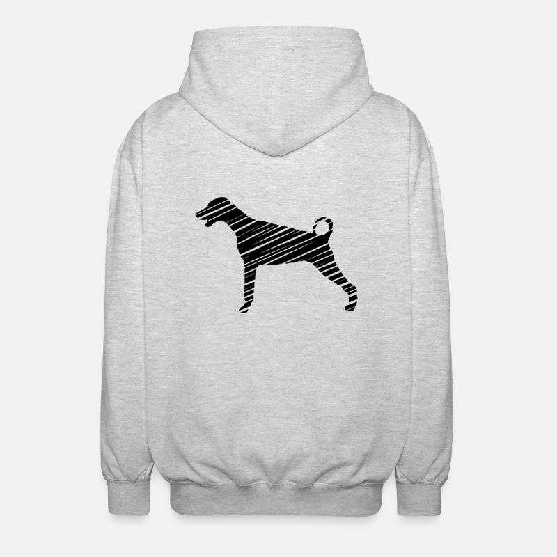 Dobermann - Kunst - Unisex Kapuzenjacke - Hellgrau meliert