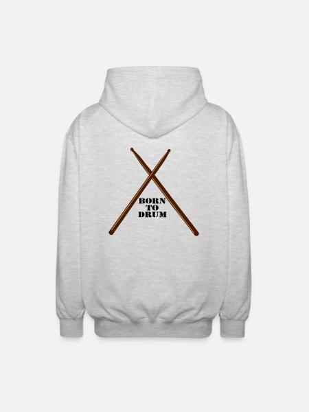 Drums , Drummers , Drums (25) - Unisex Hooded Jacket - light heather grey