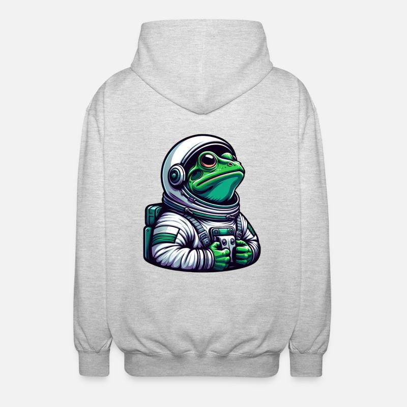 Grenouille astronaute dans l’espace - Veste à capuche unisexe - gris clair chiné
