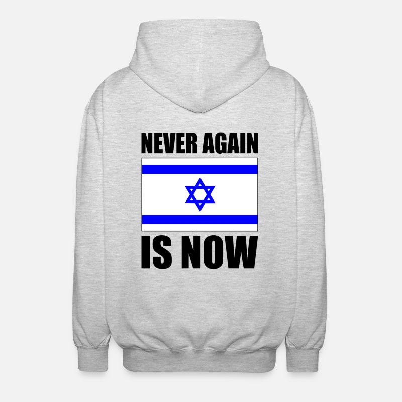 Never again is now - Unisex Hooded Jacket - light heather grey