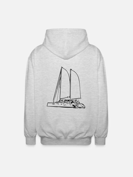 Sail yacht - Unisex Hooded Jacket - light heather grey