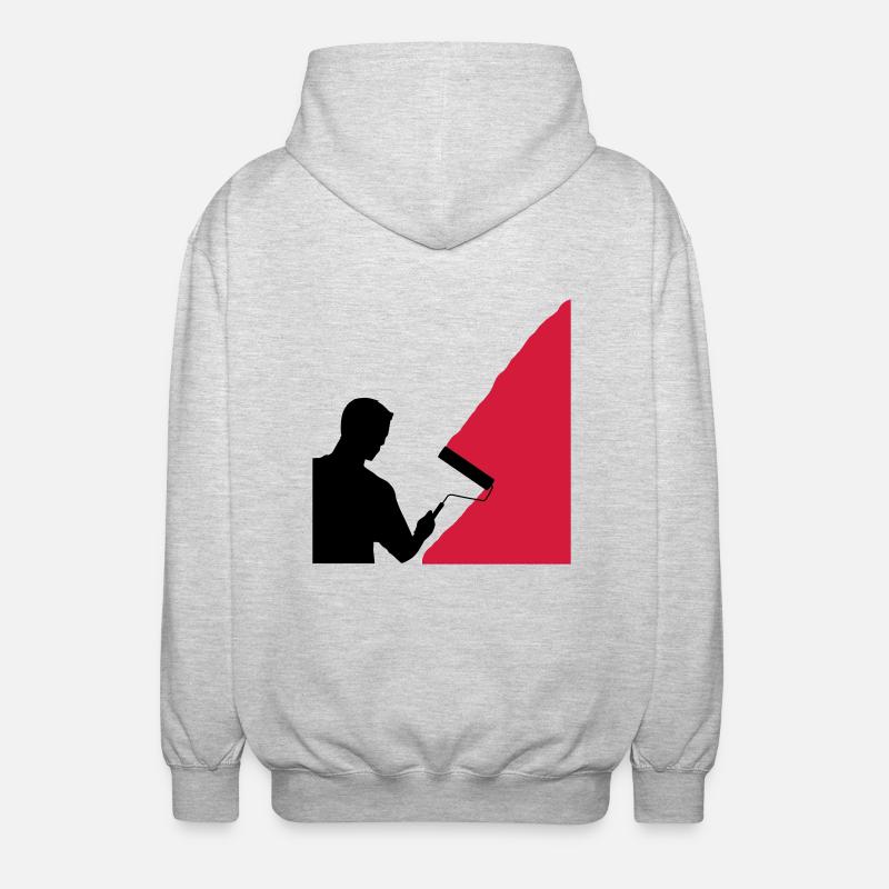 Painter and painter - vector - Unisex Hooded Jacket - light heather grey