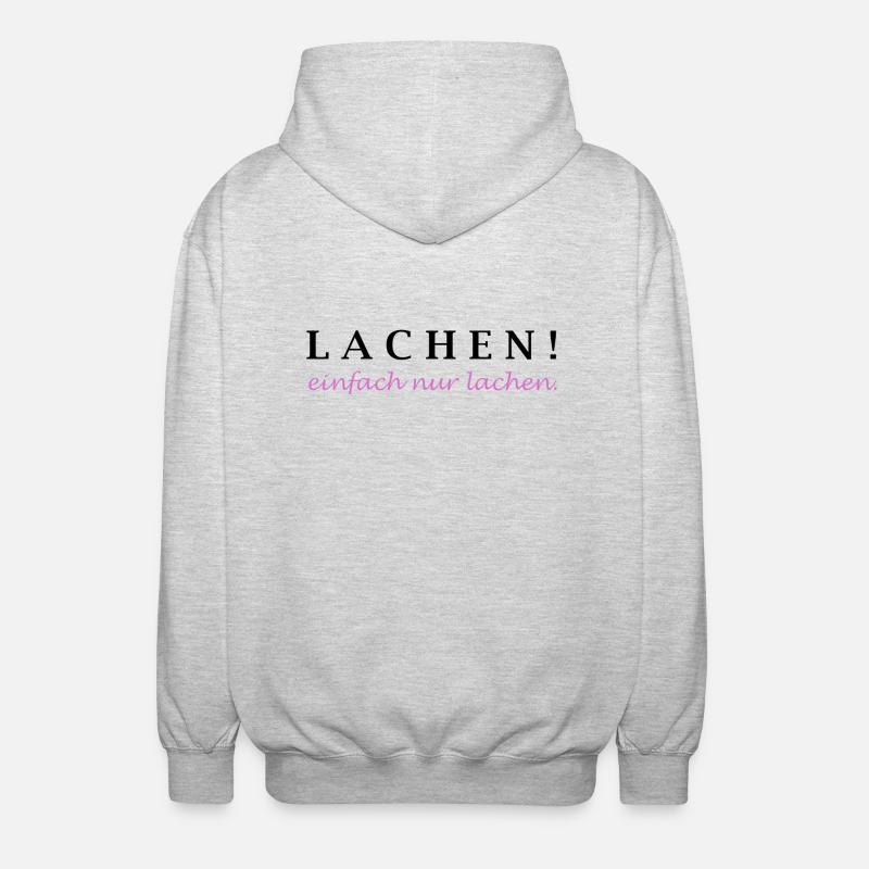 lachen! einfach nur lachen. - Unisex Kapuzenjacke - Hellgrau meliert
