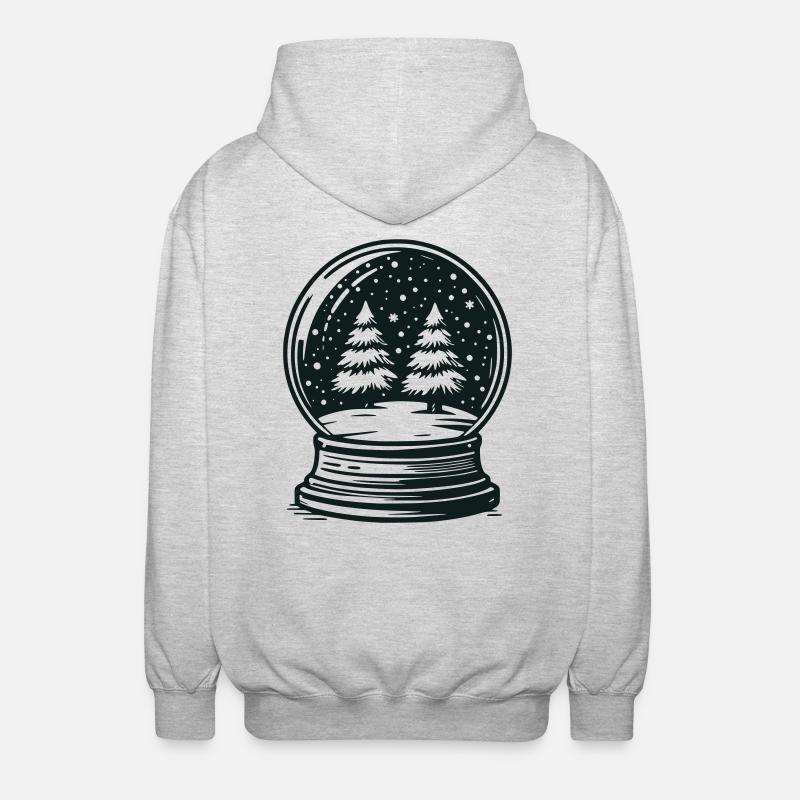 Boule à neige Paysage d’hiver - Veste à capuche unisexe - gris clair chiné