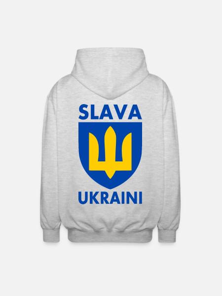 Ukraine flag - Unisex Hooded Jacket - light heather grey