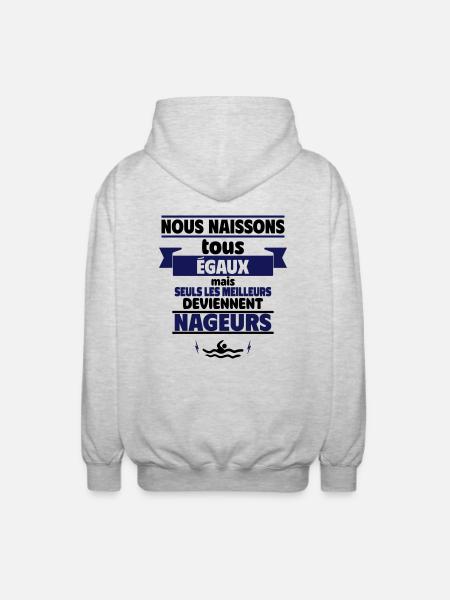 les meilleurs deviennent nageurs - Veste à capuche unisexe - gris clair chiné