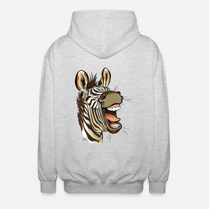 Zebra lachen - Unisex Kapuzenjacke - Hellgrau meliert