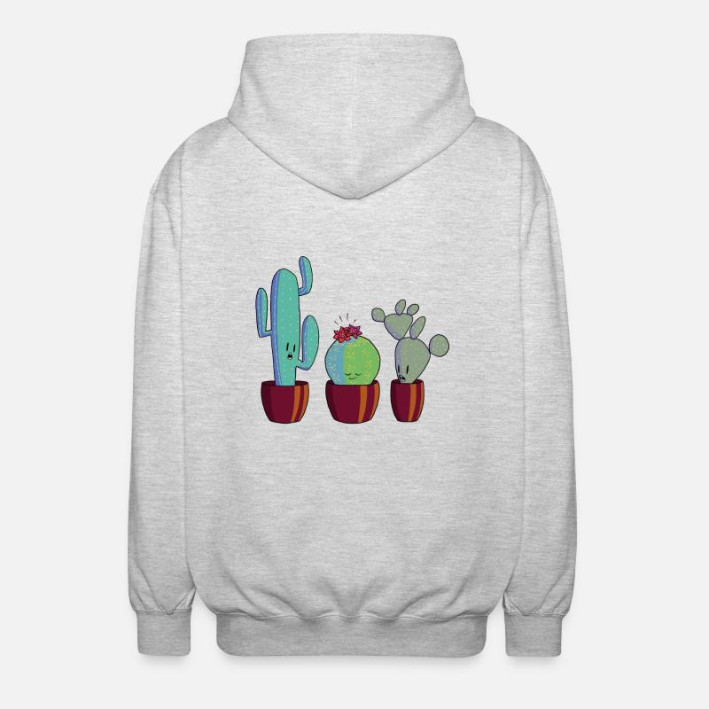 Cactus en fleur - Veste à capuche unisexe - gris clair chiné