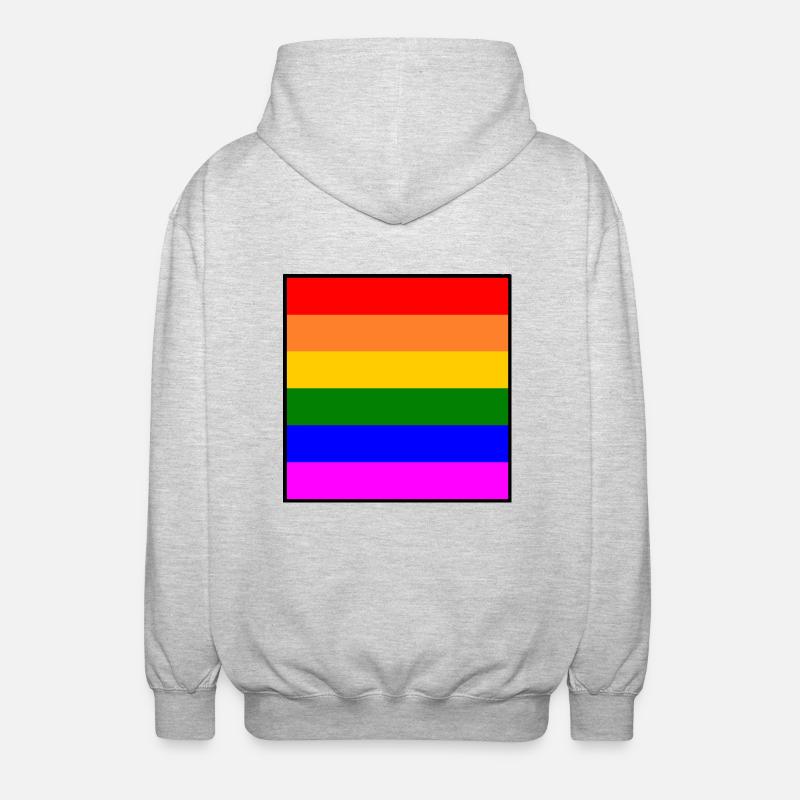 Drapeau arc-en-ciel Drapeau LGBT arc-en-ciel - Veste à capuche unisexe - gris clair chiné