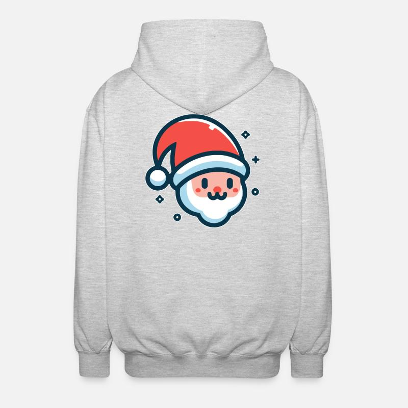 Tête de Père Noël - Veste à capuche unisexe - gris clair chiné