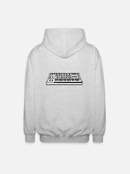 Analoger Synthesizer - Unisex Kapuzenjacke - Hellgrau meliert