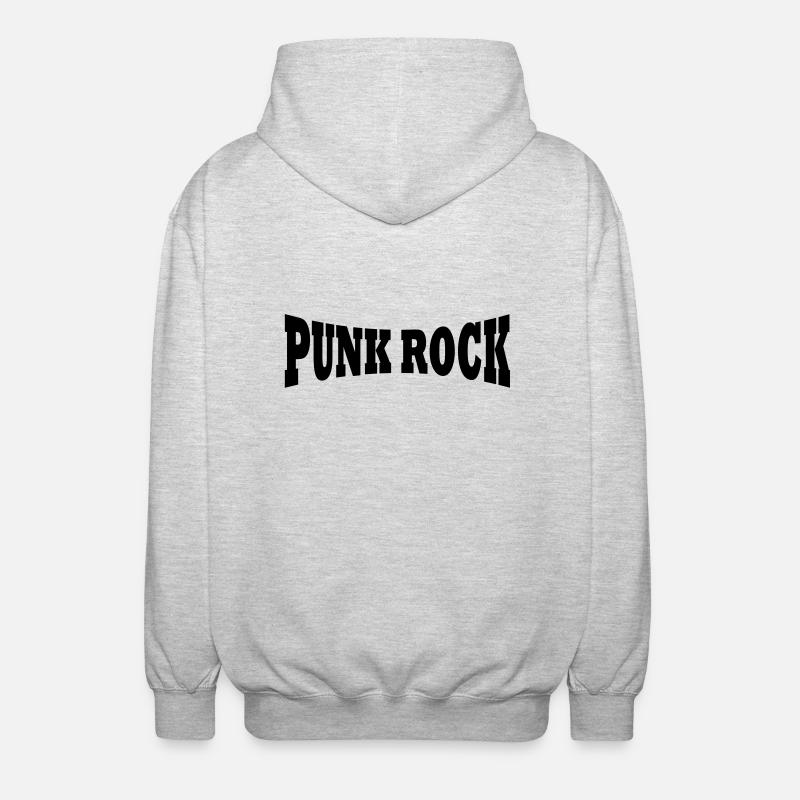 Punk Rock logo - Unisex Hooded Jacket - light heather grey