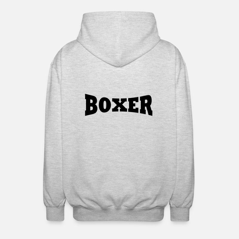 Boxer lettering - Unisex Hooded Jacket - light heather grey