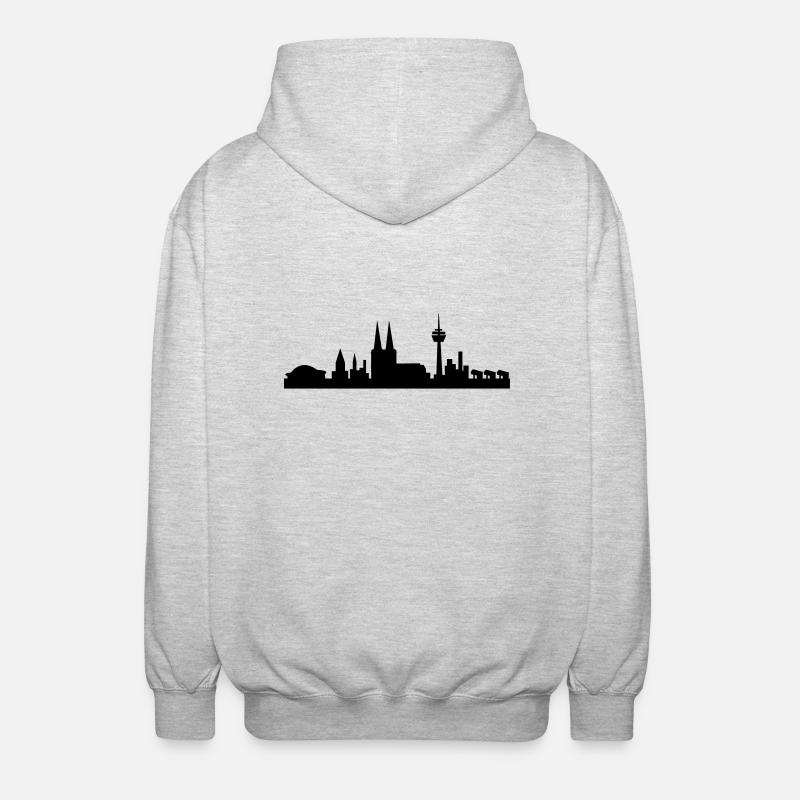 koelner_skyline - Unisex Kapuzenjacke - Hellgrau meliert