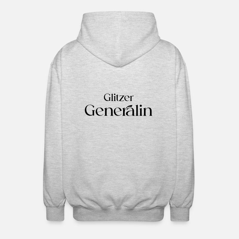 Glitzer-Generalin - Unisex Kapuzenjacke - Hellgrau meliert