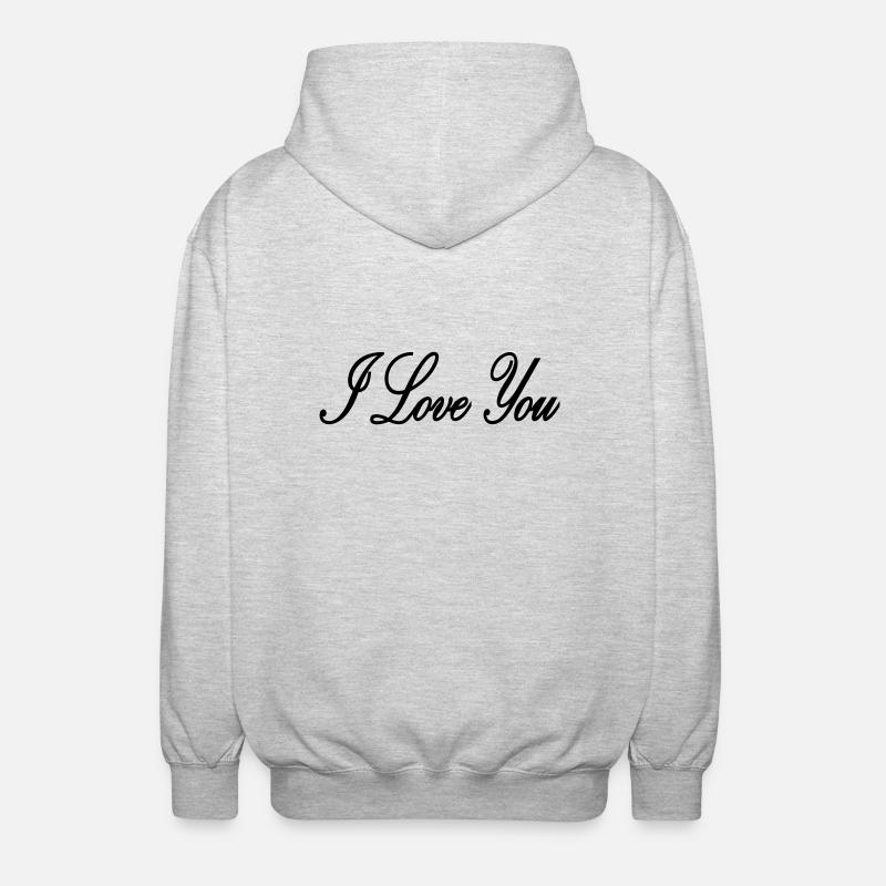 I Love You - Unisex Hooded Jacket - light heather grey