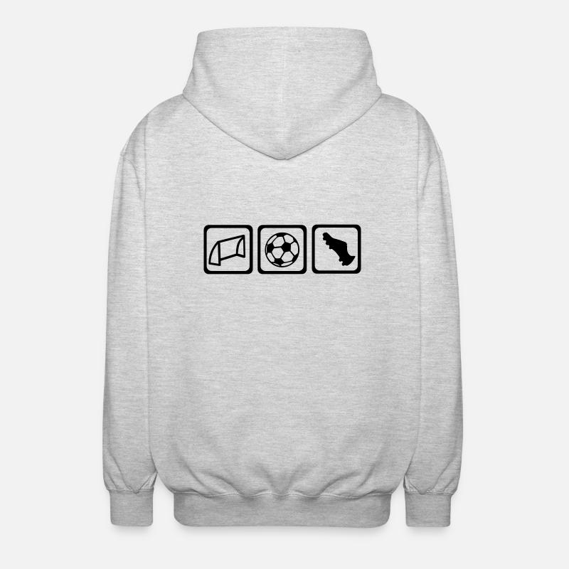 Fußball - Unisex Kapuzenjacke - Hellgrau meliert