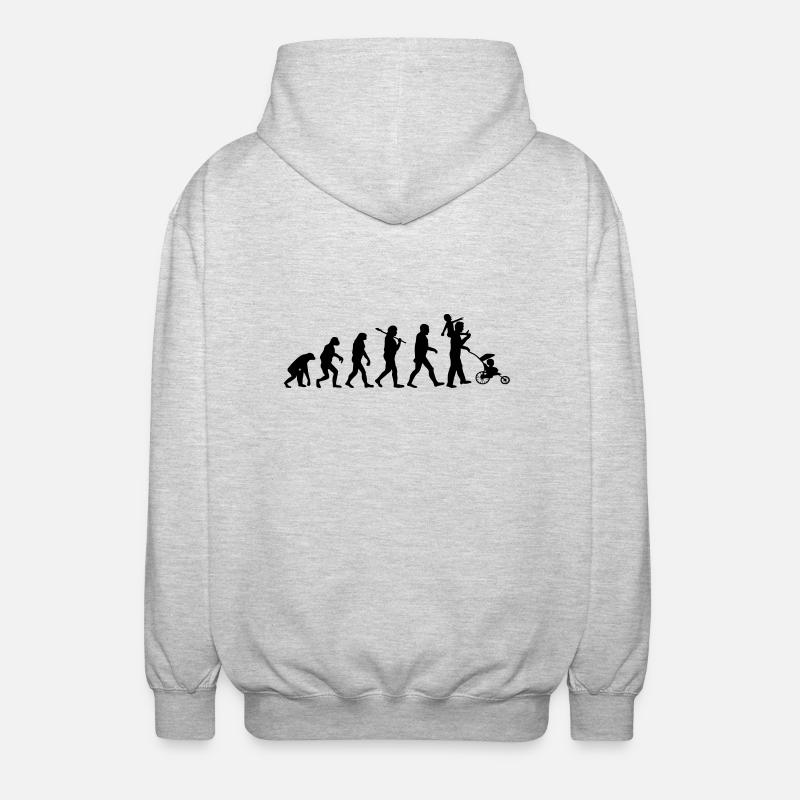 evolution daddy 2 enfants - Veste à capuche unisexe - gris clair chiné