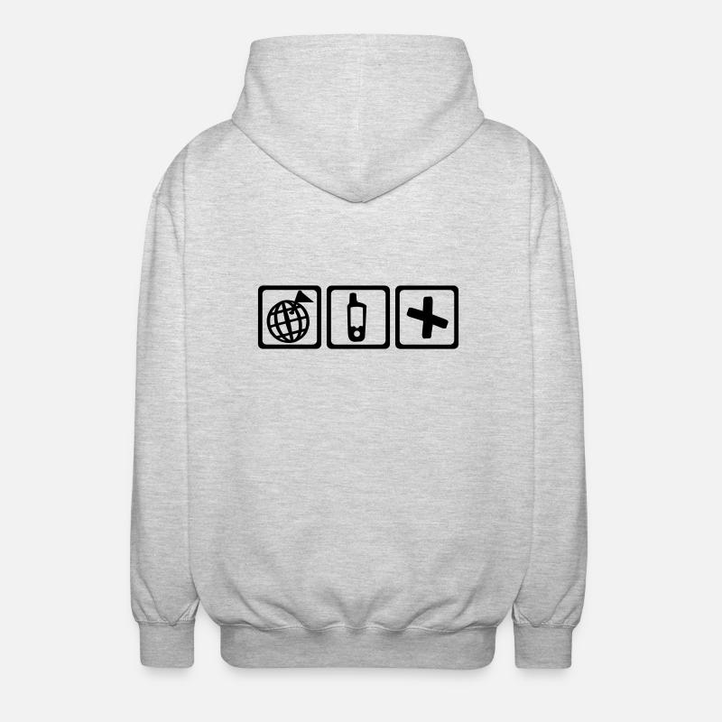 Geocaching - Veste à capuche unisexe - gris clair chiné