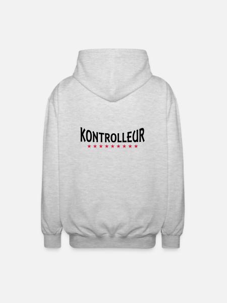 Controller + Dein Text - Unisex Hooded Jacket - light heather grey