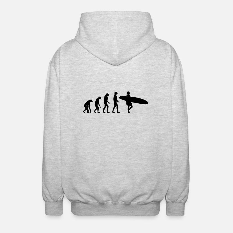 surfer evolution - Unisex Hooded Jacket - light heather grey