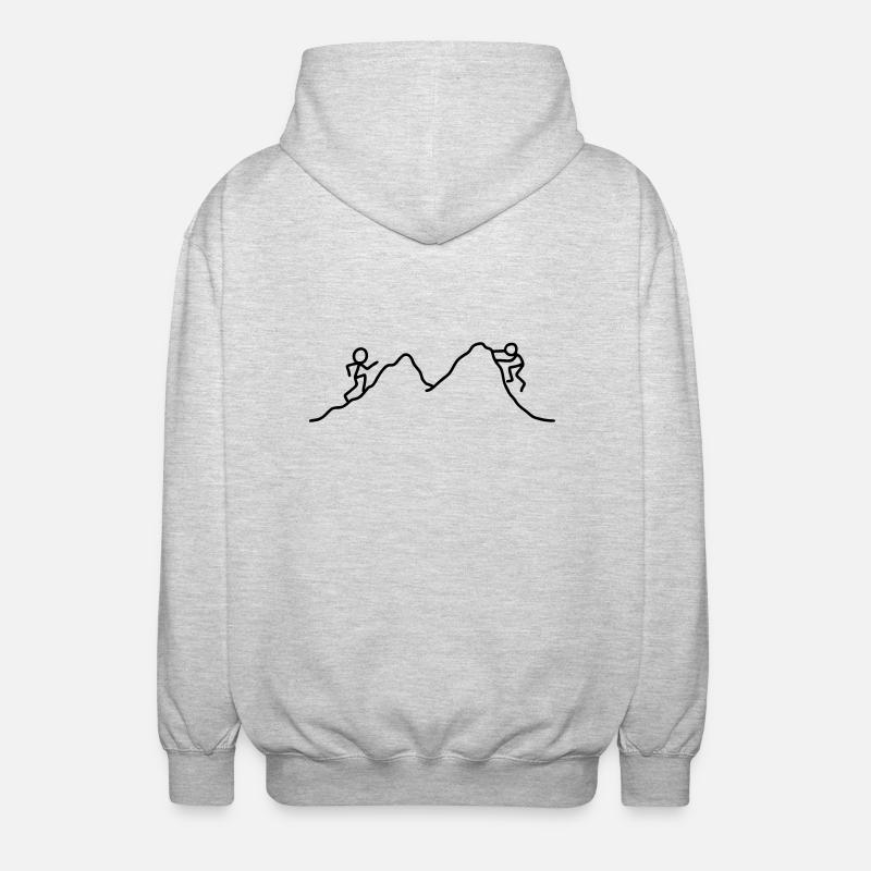 Strichmännchen Kletterer - Unisex Kapuzenjacke - Hellgrau meliert