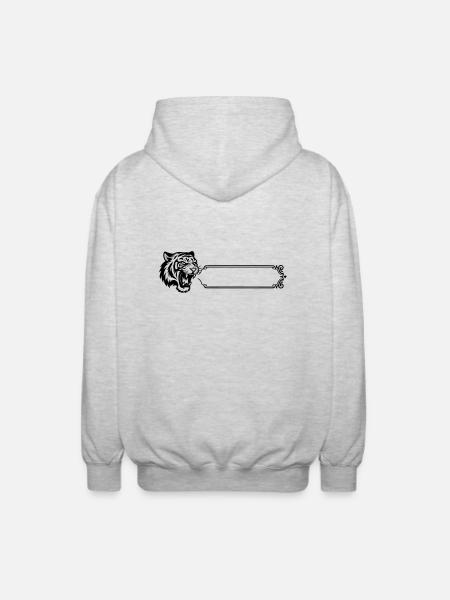 Tiger - Surname, First Name - Unisex Hooded Jacket - light heather grey