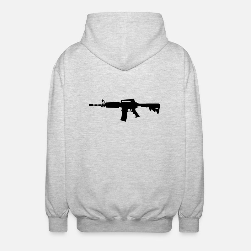 Rifle M-16 - Unisex Hooded Jacket - light heather grey