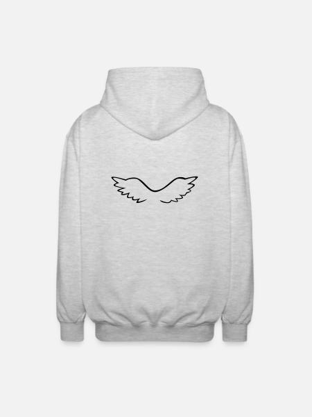 Engelsflügel - Unisex Kapuzenjacke - Hellgrau meliert