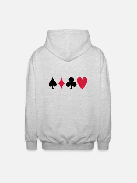 poker - Unisex Kapuzenjacke - Hellgrau meliert