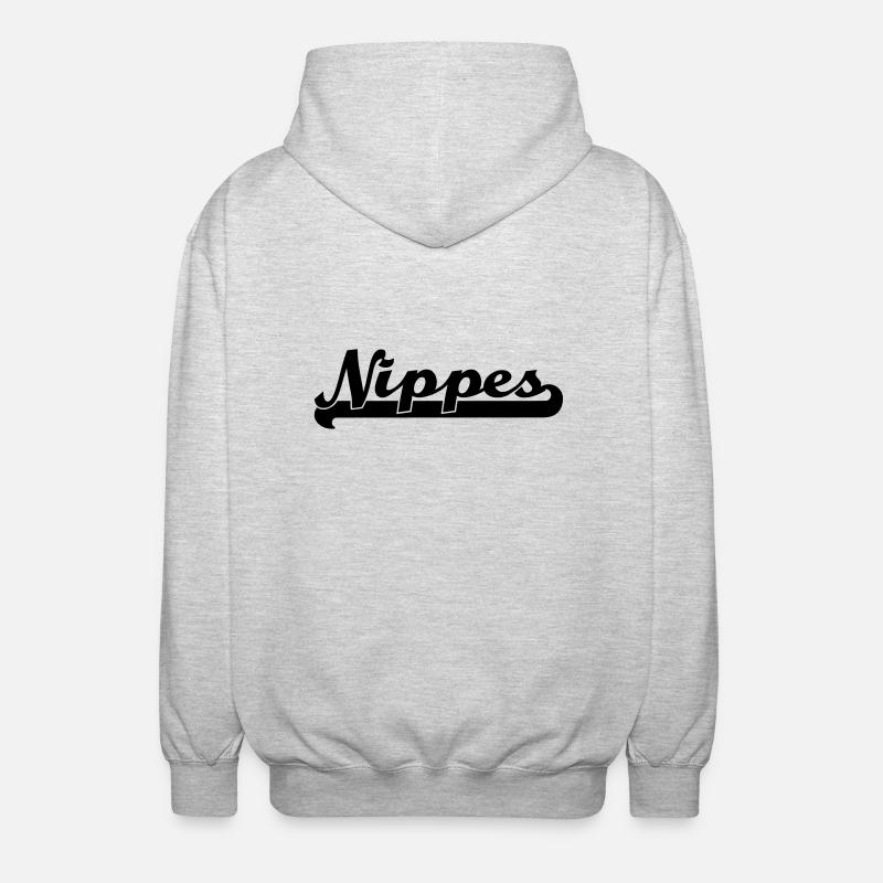 nippes writing - Unisex Hooded Jacket - light heather grey