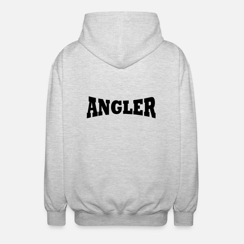 Anglers logo - Unisex Hooded Jacket - light heather grey