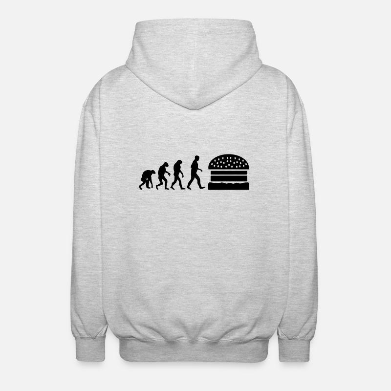 burger evolution - Unisex Kapuzenjacke - Hellgrau meliert