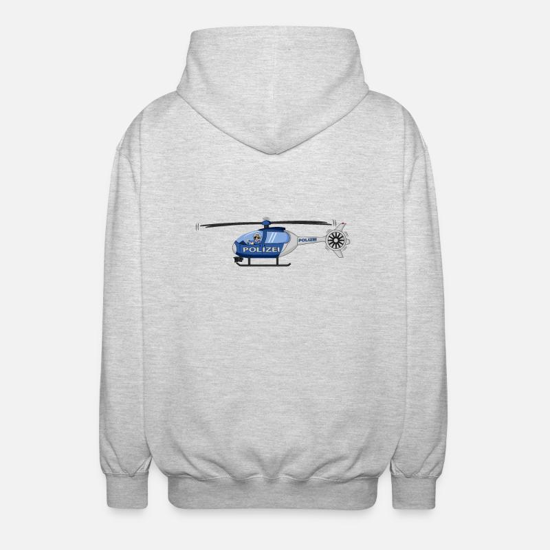 Polizei Hubschrauber Pilot - Unisex Kapuzenjacke - Hellgrau meliert