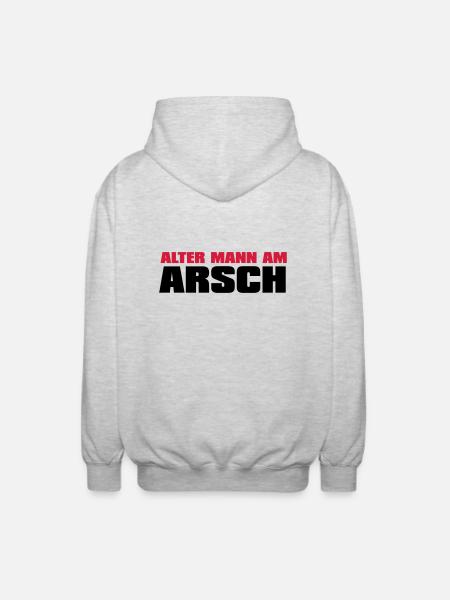 Alter Mann am Arsch - Unisex Kapuzenjacke - Hellgrau meliert