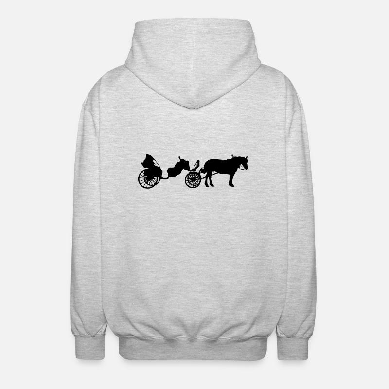 Calèche à cheval - Veste à capuche unisexe - gris clair chiné