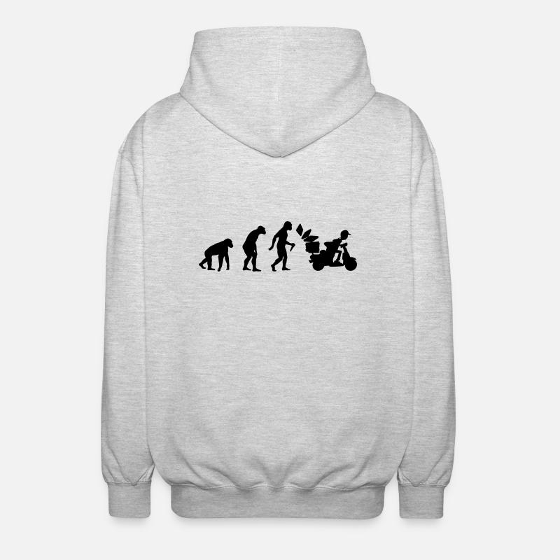 Pizza Delivery Man Evolution - Unisex Hooded Jacket - light heather grey