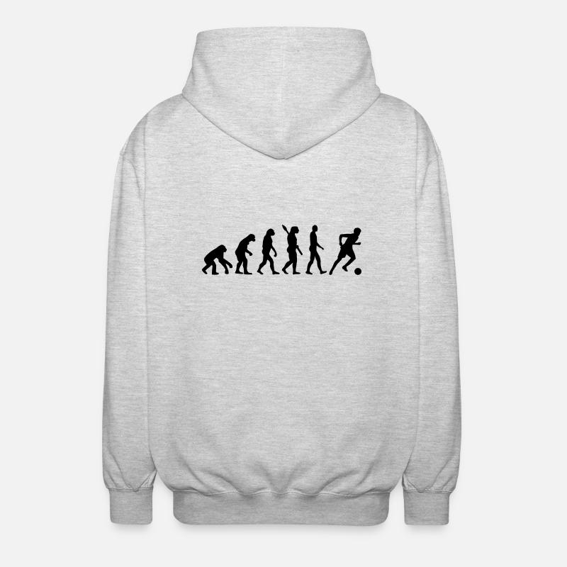 Evolution Fußball - Unisex Kapuzenjacke - Hellgrau meliert