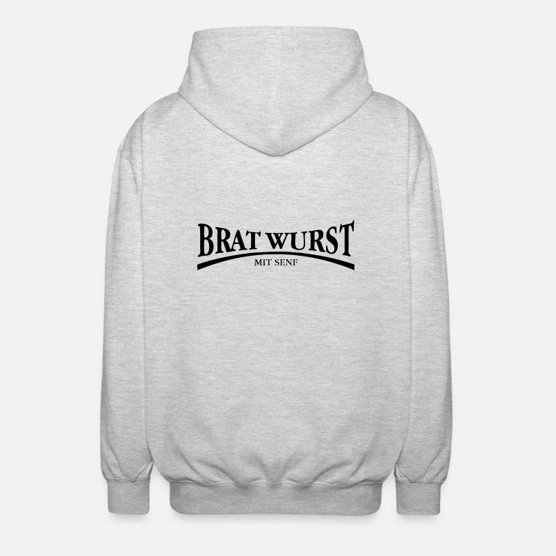 Bratwurst - Unisex Kapuzenjacke - Hellgrau meliert