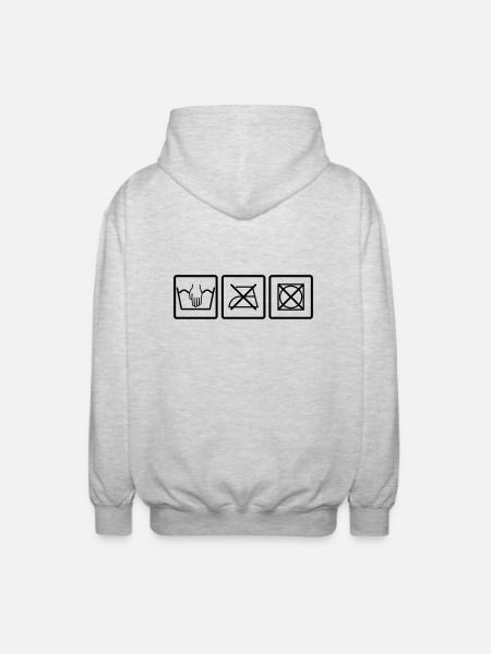 Handwäsche - Unisex Kapuzenjacke - Hellgrau meliert