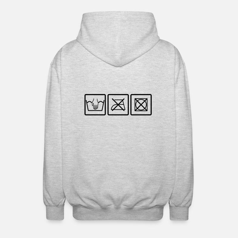 Handwäsche - Unisex Kapuzenjacke - Hellgrau meliert