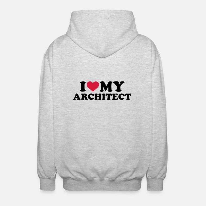 I love my Architect - Veste à capuche unisexe - gris clair chiné