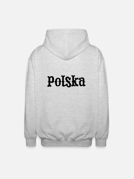 Polska Poland - Unisex Hooded Jacket - light heather grey
