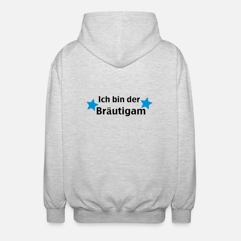 ich bin der bräutigam - Unisex Kapuzenjacke - Hellgrau meliert