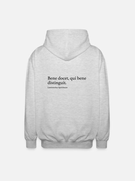 Bene docet, qui bene distinguit. - Unisex Kapuzenjacke - Hellgrau meliert
