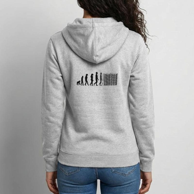 Evolution Strichcode Unisex Kapuzenjacke