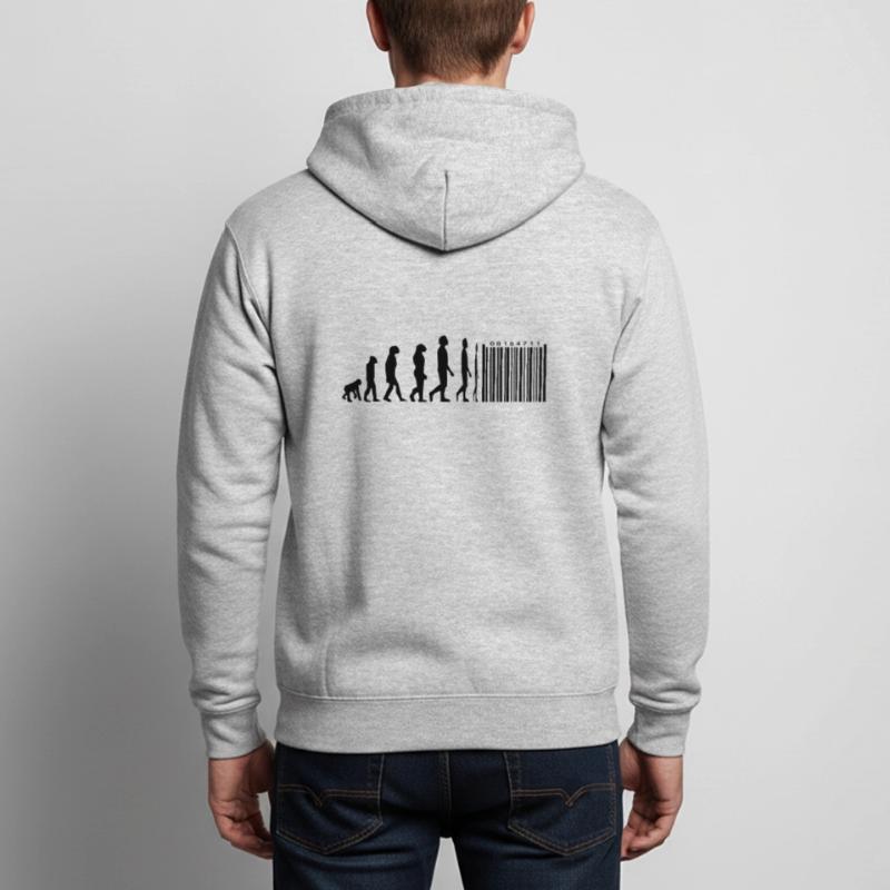 Evolution Strichcode Unisex Kapuzenjacke