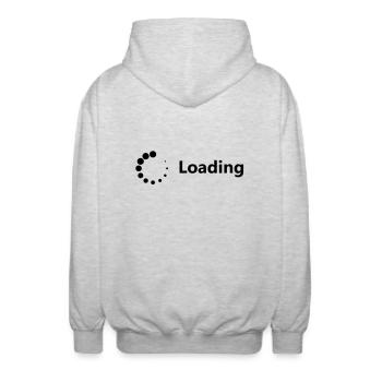 Loading - Unisex Hooded Jacket - light heather grey - Back - AI Model Male 185 light (185cm)