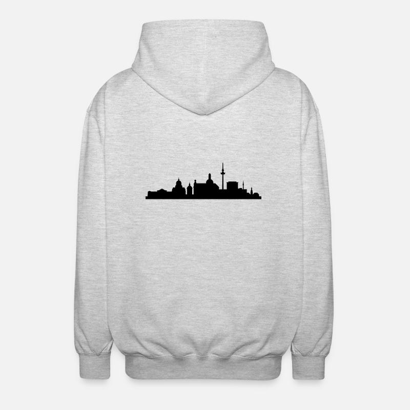 Skyline Mannheim - Unisex Kapuzenjacke - Hellgrau meliert