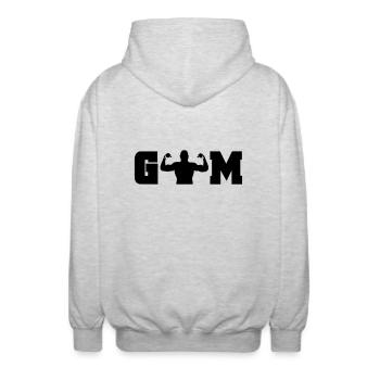 gym - Veste à capuche unisexe - gris clair chiné - Dos - AI Model Male 185 light (185cm)